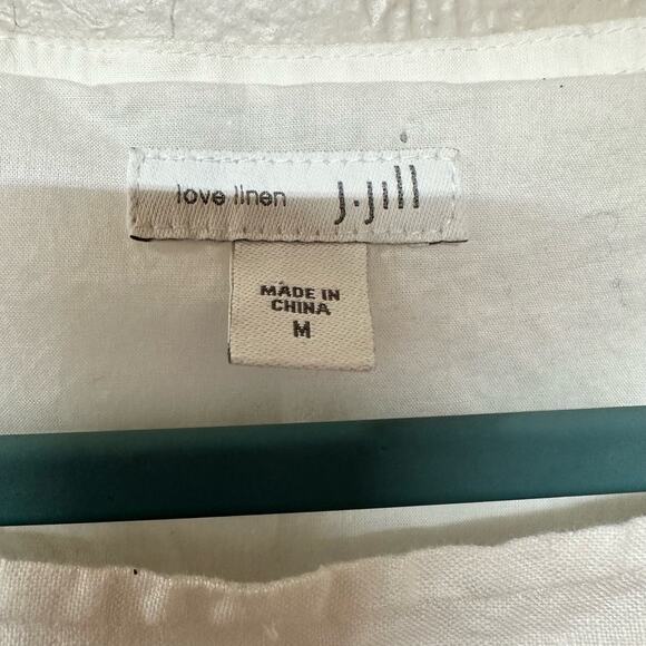 J. Jill Love Linen Dress 100% Linen Floral Sleeveless Artsy Dress Size Medium - Picture 2 of 5